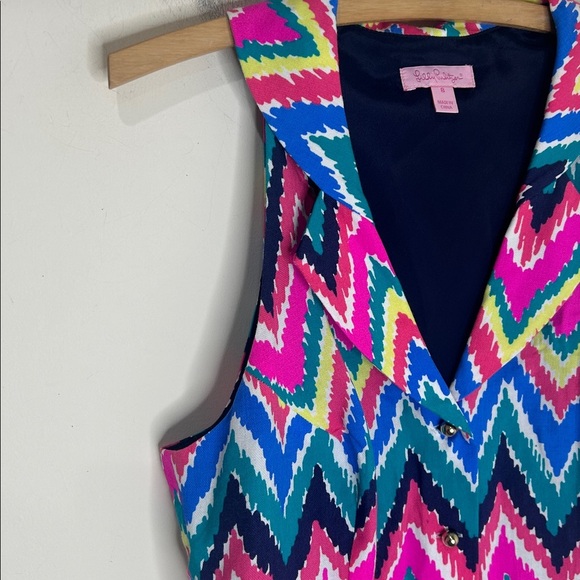NWT Lilly Pulitzer Sherlynn Hearts A Flutter Multi Color Chevron Striped Dress 8 - Picture 6 of 16
